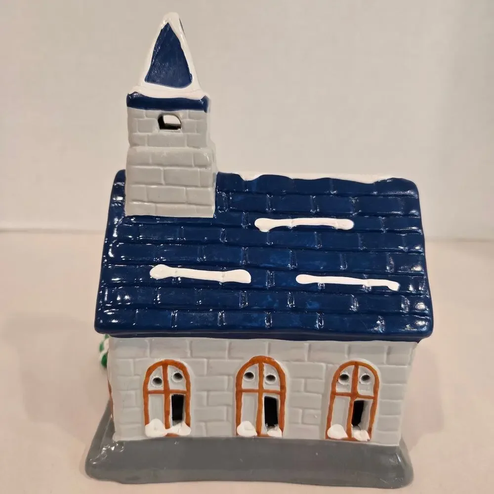 VTG 90s Pacific Rim Electrified Church House 6665 Christmas Village Ceramic